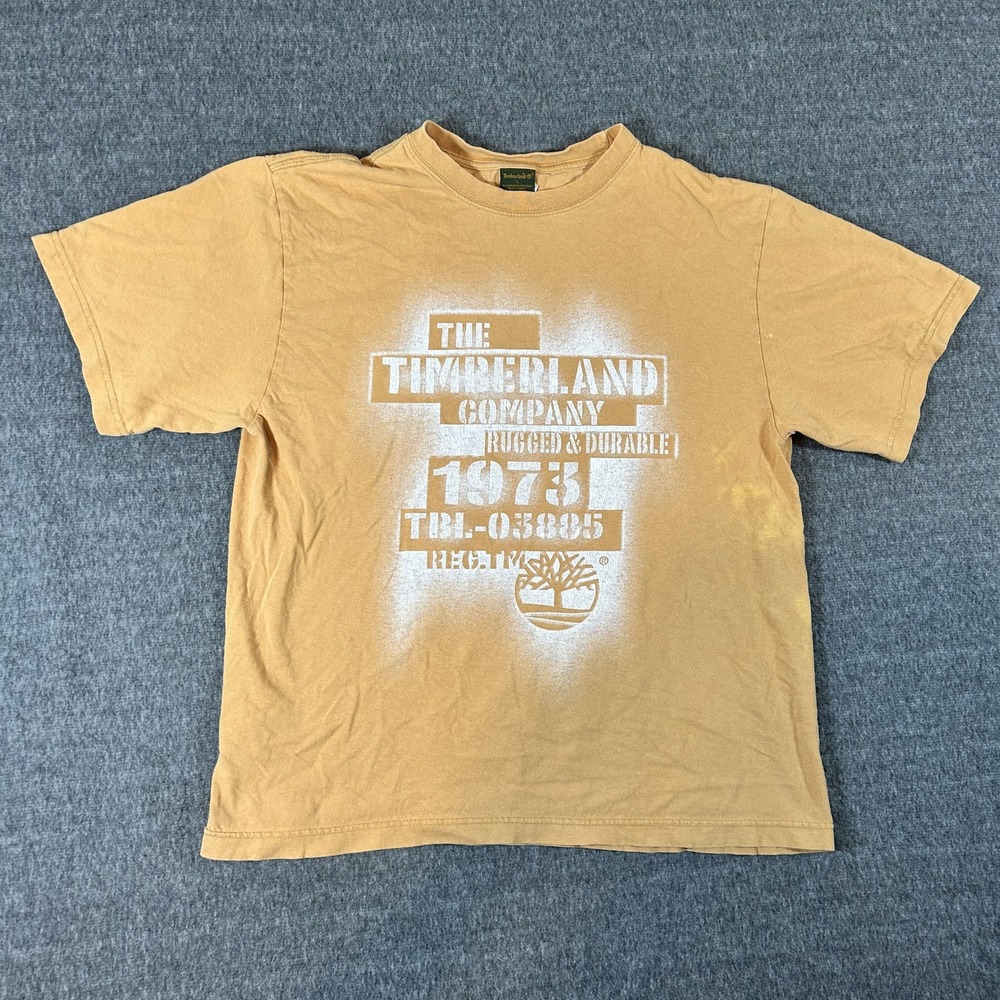 Vintage Timberland Graphic T-Shirt Durable Logo Tee‎ Mens Large Faded Tie Dye